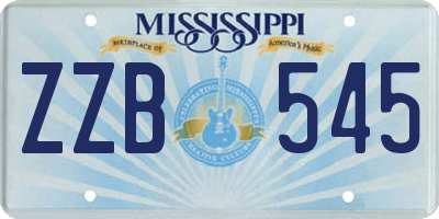 MS license plate ZZB545