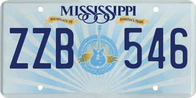 MS license plate ZZB546