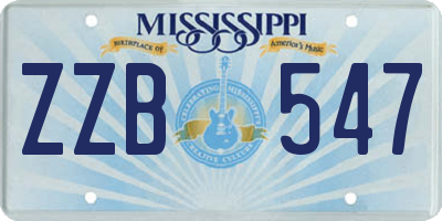 MS license plate ZZB547