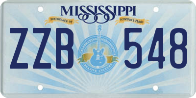 MS license plate ZZB548