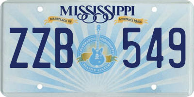 MS license plate ZZB549