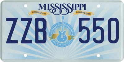 MS license plate ZZB550