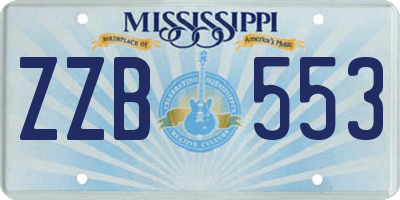 MS license plate ZZB553