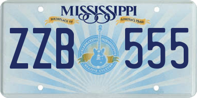 MS license plate ZZB555