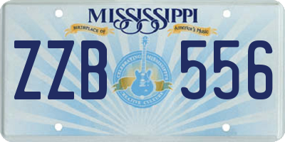 MS license plate ZZB556