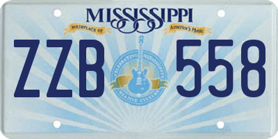 MS license plate ZZB558