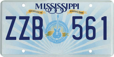 MS license plate ZZB561