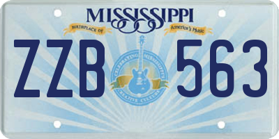 MS license plate ZZB563