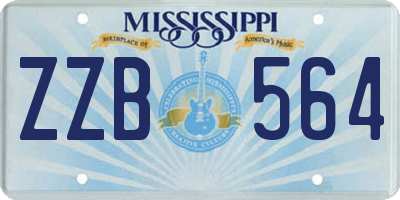 MS license plate ZZB564