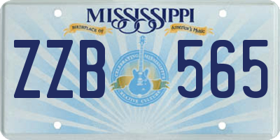 MS license plate ZZB565