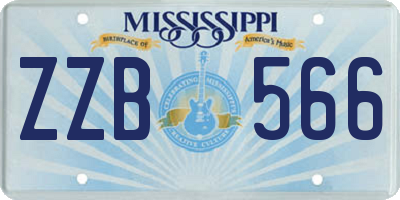 MS license plate ZZB566