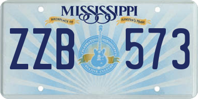 MS license plate ZZB573