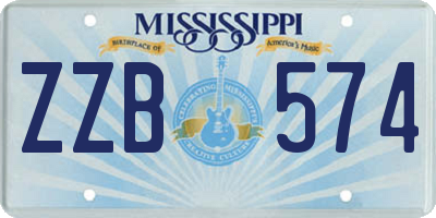 MS license plate ZZB574