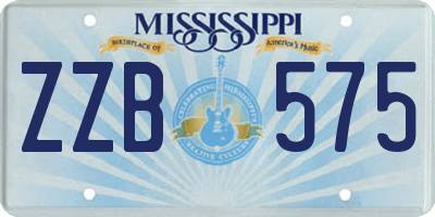 MS license plate ZZB575