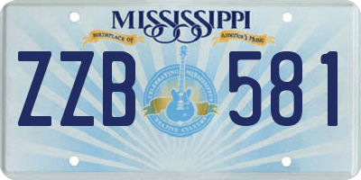 MS license plate ZZB581
