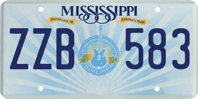 MS license plate ZZB583