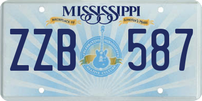 MS license plate ZZB587