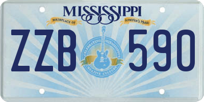 MS license plate ZZB590