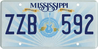 MS license plate ZZB592