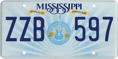 MS license plate ZZB597