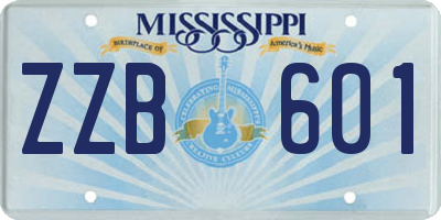 MS license plate ZZB601