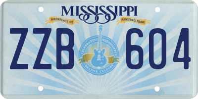 MS license plate ZZB604