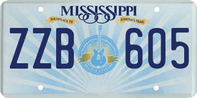MS license plate ZZB605