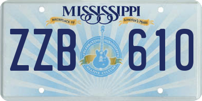 MS license plate ZZB610