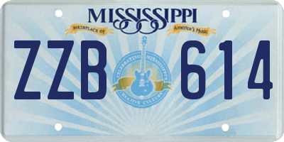 MS license plate ZZB614
