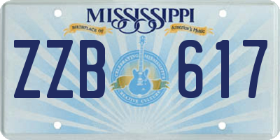 MS license plate ZZB617
