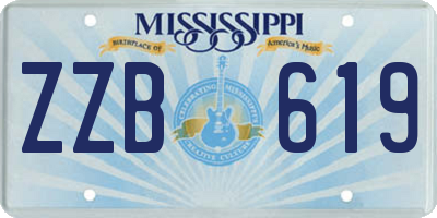 MS license plate ZZB619
