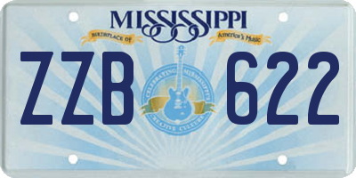 MS license plate ZZB622