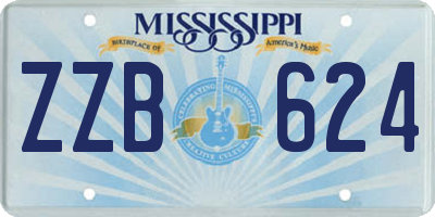 MS license plate ZZB624