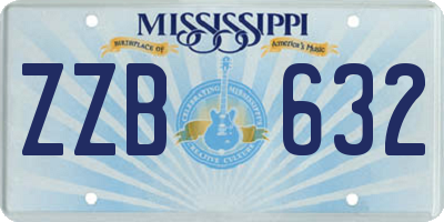 MS license plate ZZB632