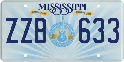MS license plate ZZB633