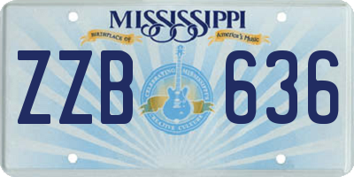 MS license plate ZZB636