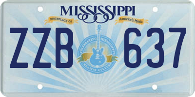 MS license plate ZZB637