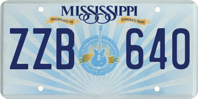 MS license plate ZZB640