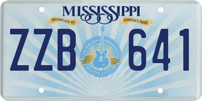 MS license plate ZZB641
