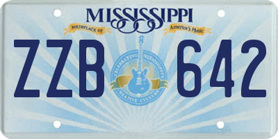 MS license plate ZZB642