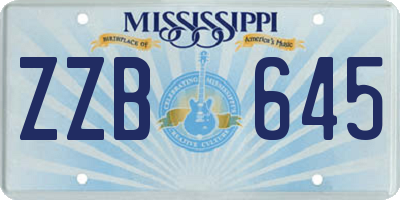 MS license plate ZZB645