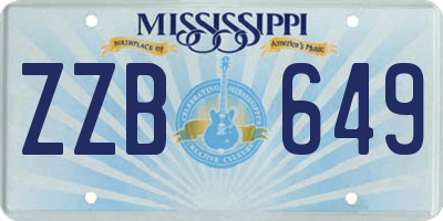 MS license plate ZZB649