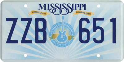 MS license plate ZZB651