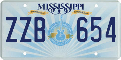 MS license plate ZZB654