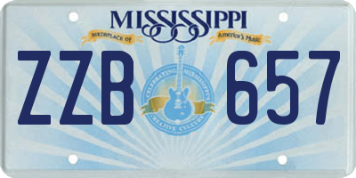 MS license plate ZZB657