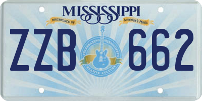 MS license plate ZZB662