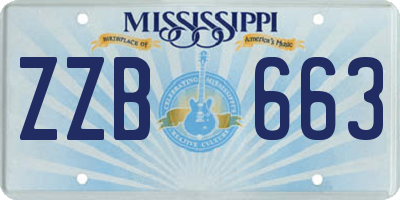 MS license plate ZZB663
