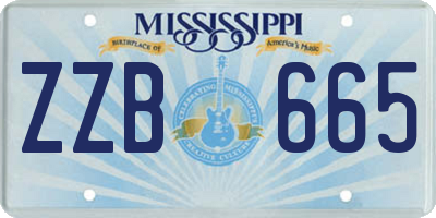 MS license plate ZZB665