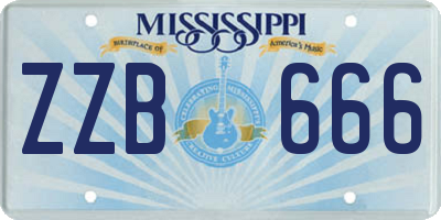 MS license plate ZZB666