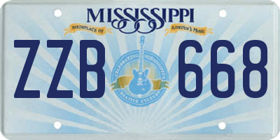 MS license plate ZZB668